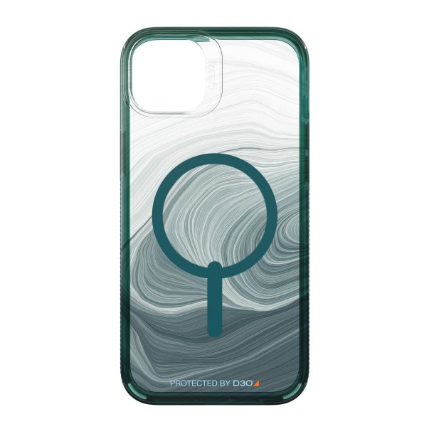 iPhone 14 Plus Gear4 D3O Milan Snap Case - Green Swirl